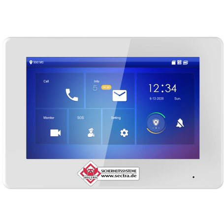 7" Touchscreen Innenstation Monitor in weiß