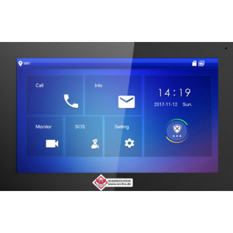 10" Touchscreen Innenstation Monitor in schwarz